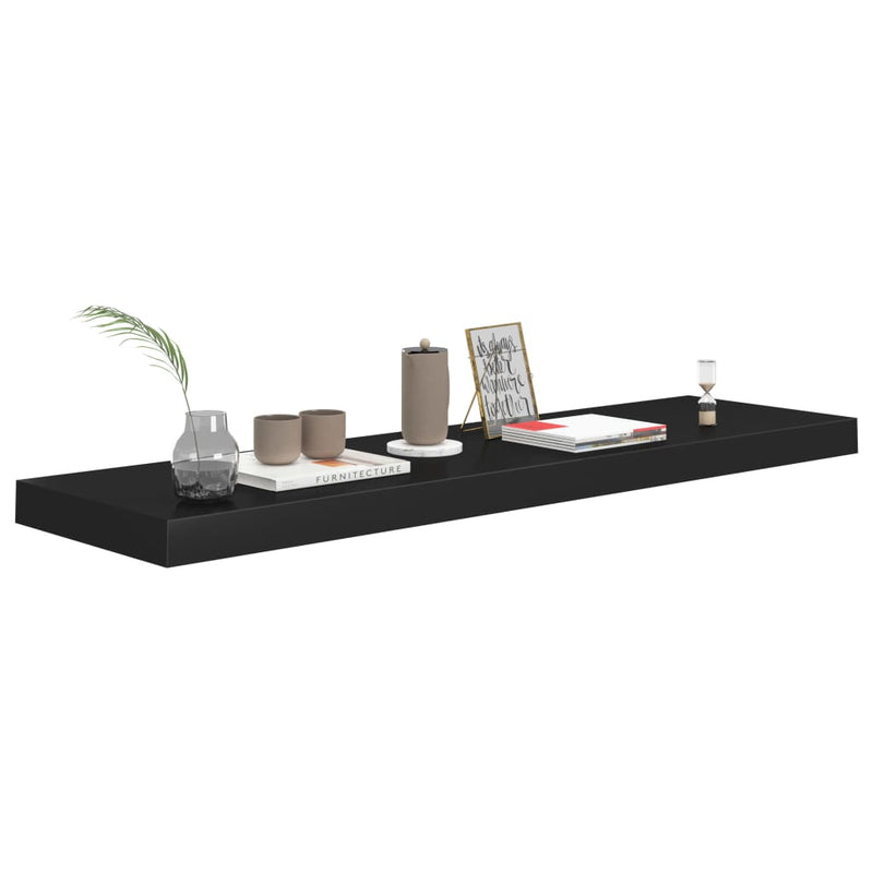 vidaXL fekete MDF lebegő fali polc 90 x 23,5 x 3,8 cm