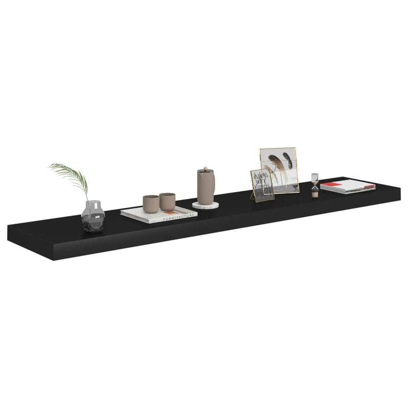 vidaXL fekete MDF lebegő fali polc 120 x 23,5 x 3,8 cm