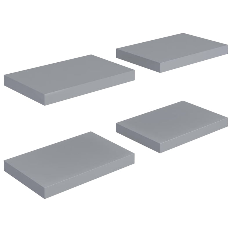 vidaXL 4 db szürke MDF lebegő fali polc 40 x 23 x 3,8 cm
