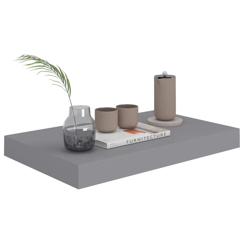 vidaXL 4 db szürke MDF lebegő fali polc 40 x 23 x 3,8 cm