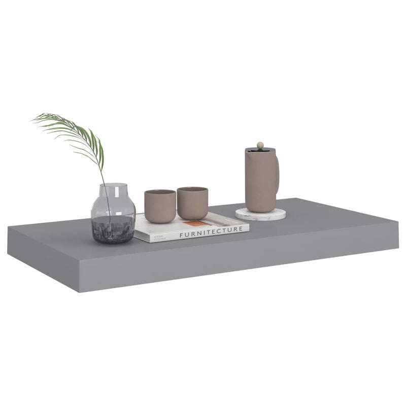 vidaXL szürke MDF lebegő fali polc 50 x 23 x 3,8 cm