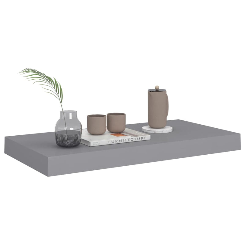 vidaXL 4 db szürke MDF lebegő fali polc 50 x 23 x 3,8 cm