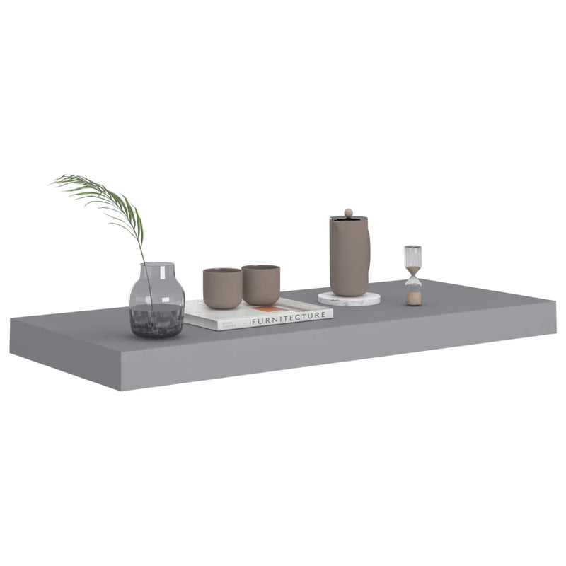 vidaXL szürke MDF lebegő fali polc 60 x 23,5 x 3,8 cm