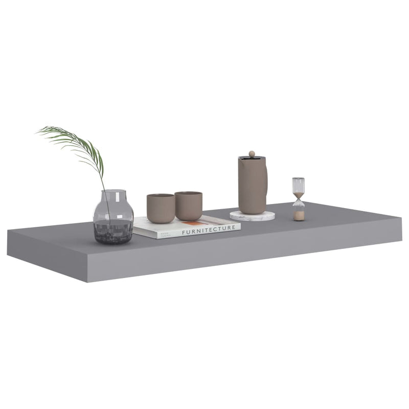 vidaXL 4 db szürke MDF lebegő fali polc 60 x 23,5 x 3,8 cm