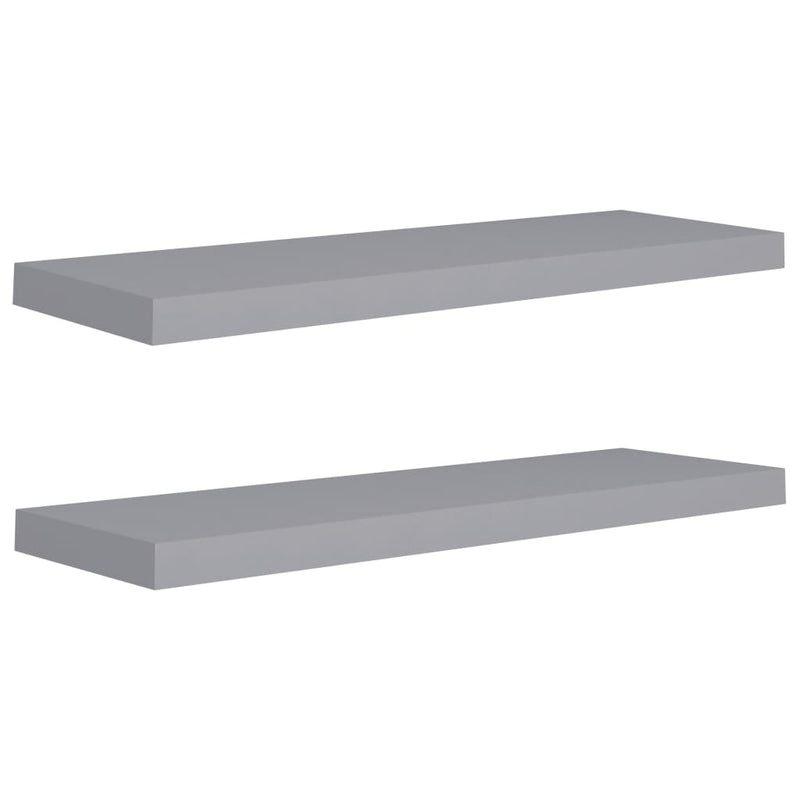 vidaXL 2 db szürke MDF lebegő fali polc 80 x 23,5 x 3,8 cm