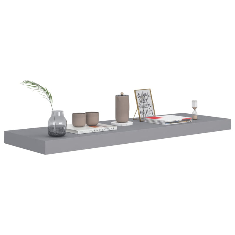 vidaXL 4 db szürke MDF lebegő fali polc 80 x 23,5 x 3,8 cm