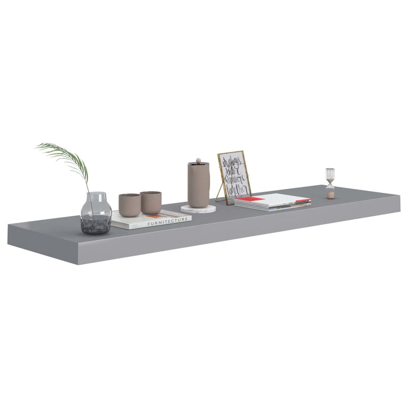 vidaXL szürke MDF lebegő fali polc 90 x 23,5 x 3,8 cm