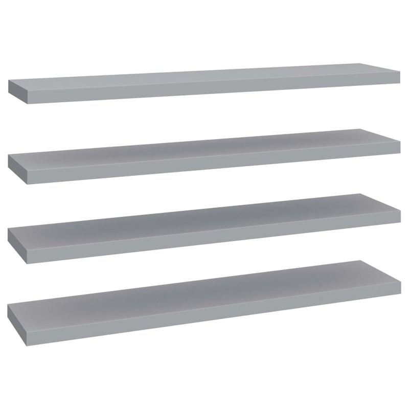 vidaXL 2 db szürke MDF lebegő fali polc 120 x 23,5 x 3,8 cm