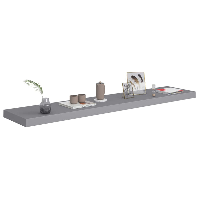 vidaXL 2 db szürke MDF lebegő fali polc 120 x 23,5 x 3,8 cm