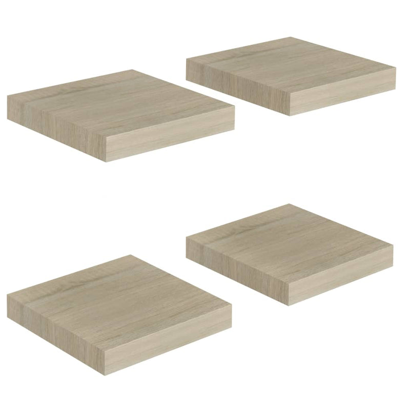 vidaXL 4 db tölgyszínű MDF lebegő fali polc 23 x 23,5 x 3,8 cm