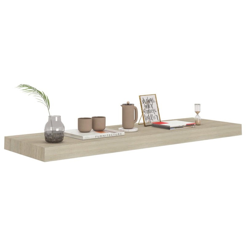 vidaXL 4 db tölgyszínű MDF fali polc 80 x 23,5 x 3,8 cm