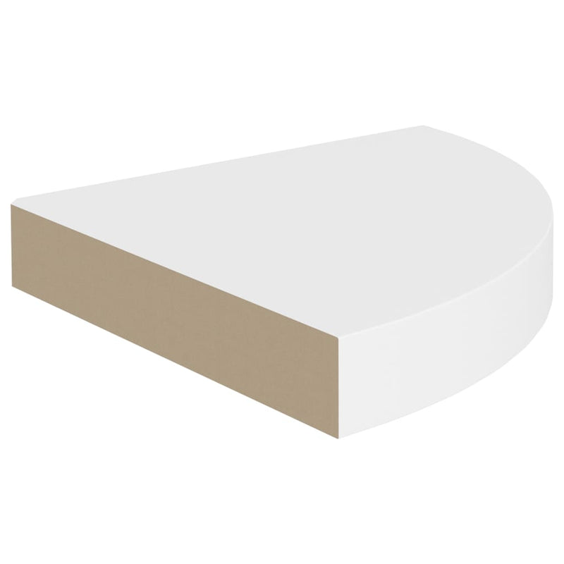 vidaXL 4 db fehér MDF lebegő sarokpolc 25 x 25 x 3,8 cm