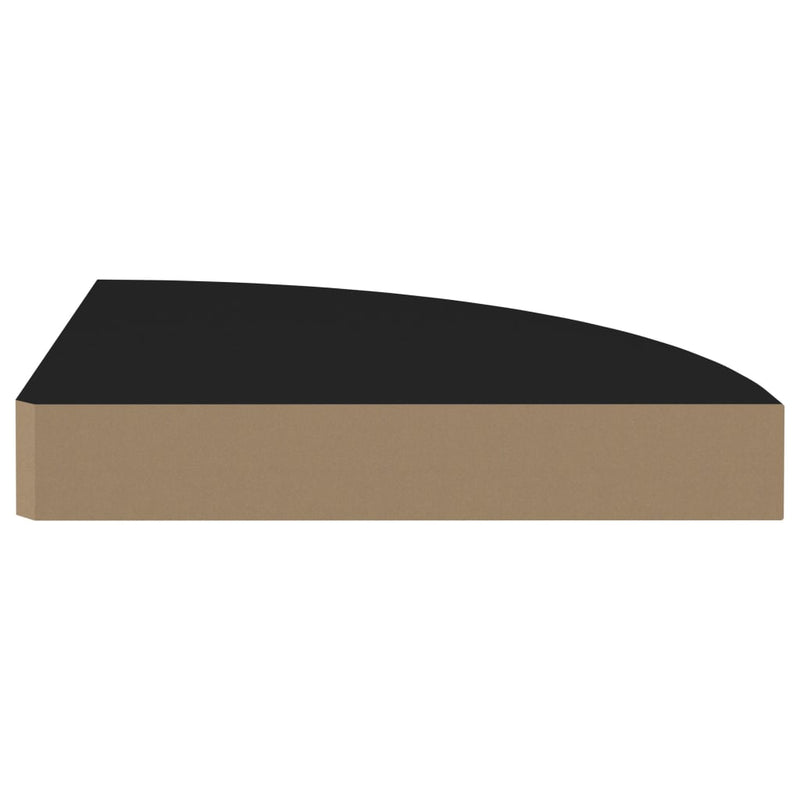 vidaXL fekete MDF lebegő sarokpolc 25 x 25 x 3,8 cm