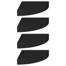 vidaXL 4 db fekete MDF lebegő sarokpolc 25 x 25 x 3,8 cm