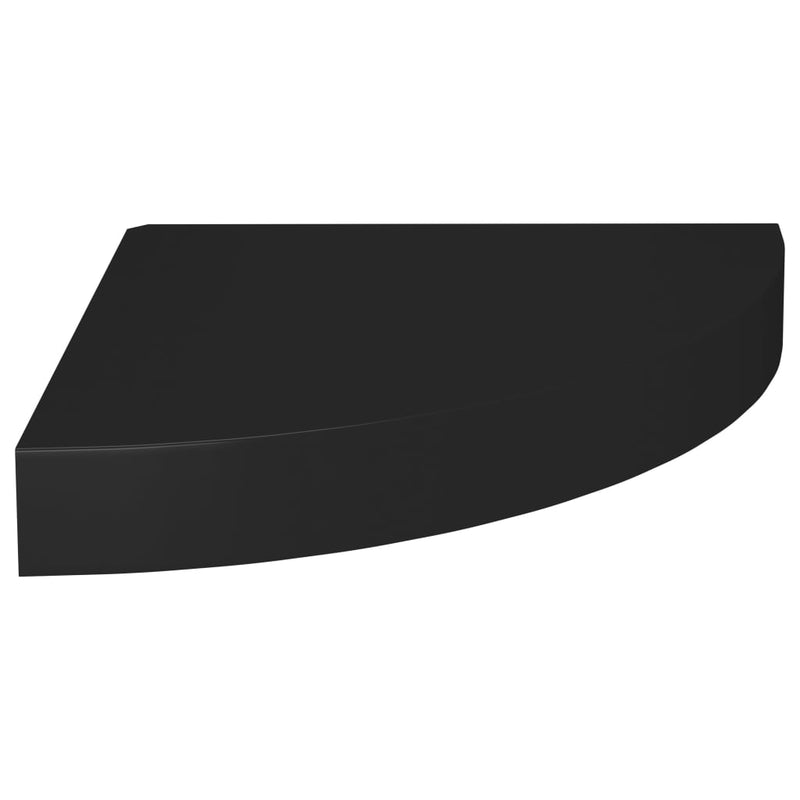 vidaXL 4 db fekete MDF lebegő sarokpolc 25 x 25 x 3,8 cm