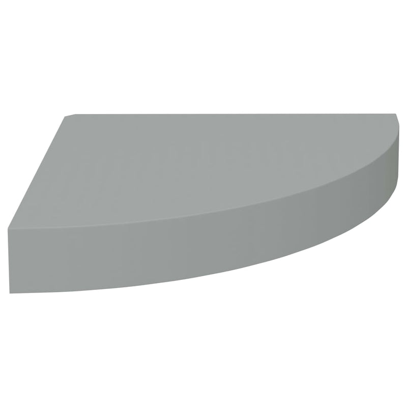 vidaXL 4 db szürke MDF lebegő sarokpolc 25 x 25 x 3,8 cm