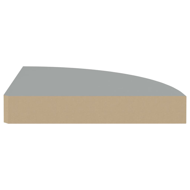 vidaXL 4 db szürke MDF lebegő sarokpolc 25 x 25 x 3,8 cm