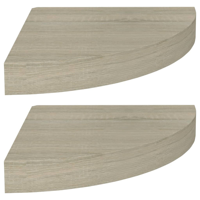 vidaXL 2 db tölgyszínű MDF lebegő sarokpolc 25 x 25 x 3,8 cm