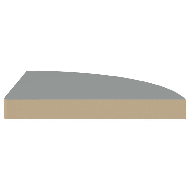 vidaXL magasfényű szürke MDF lebegő sarokpolc 35 x 35 x 3,8 cm