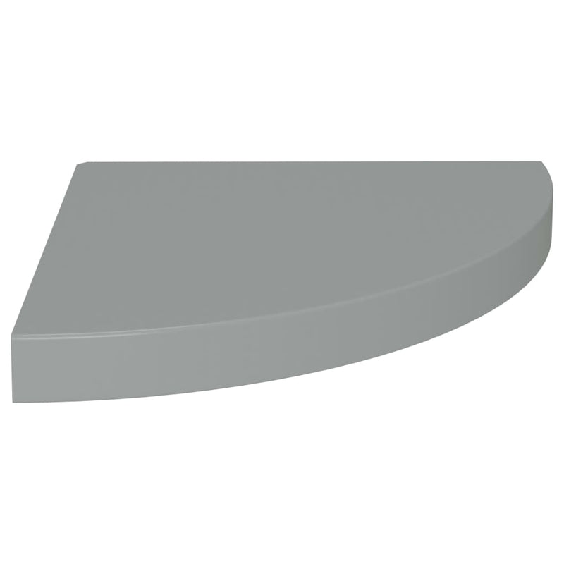 323923 vidaXL Floating Corner Shelves 2 pcs Grey 35x35x3,8 cm MDF
