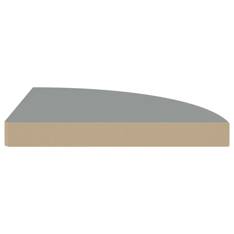 vidaXL 4 db szürke MDF lebegő sarokpolc 35 x 35 x 3,8 cm