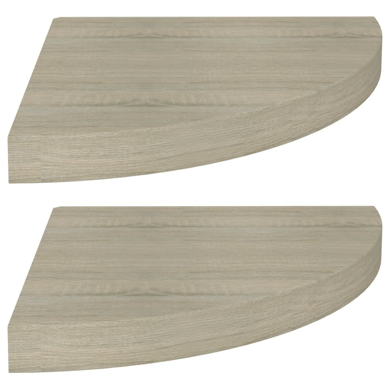vidaXL 2 db tölgyszínű MDF lebegő sarokpolc 35 x 35 x 3,8 cm