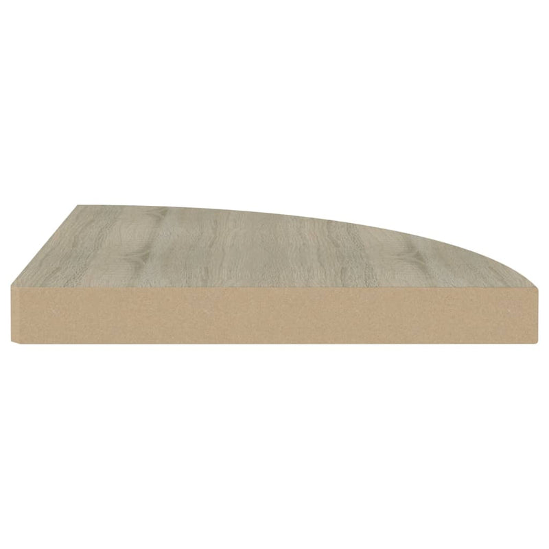 vidaXL 2 db tölgyszínű MDF lebegő sarokpolc 35 x 35 x 3,8 cm