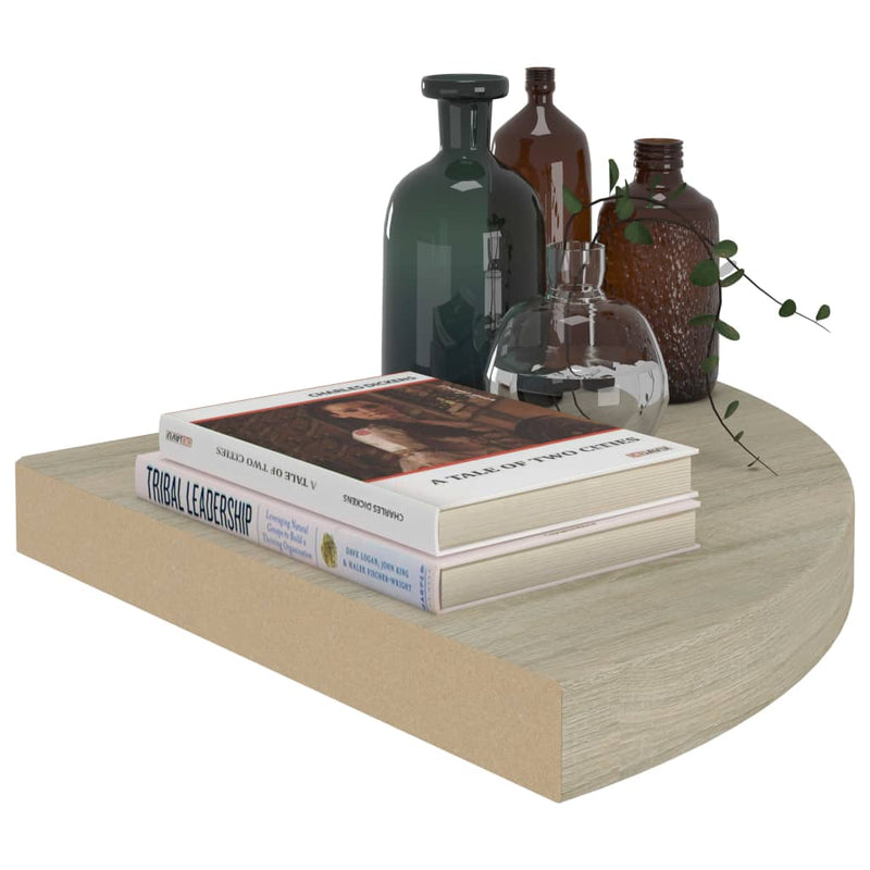 vidaXL 2 db tölgyszínű MDF lebegő sarokpolc 35 x 35 x 3,8 cm