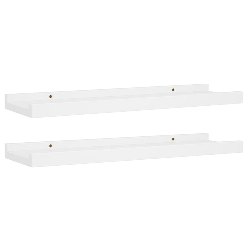 vidaXL 2 db fehér MDF szegélypolc képkeretekhez 40 x 9 x 3 cm