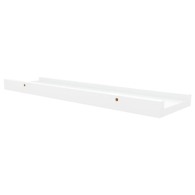 vidaXL 2 db fehér MDF szegélypolc képkeretekhez 40 x 9 x 3 cm