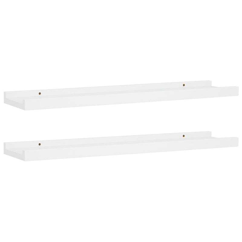 vidaXL 2 db fehér MDF szegélypolc képkeretekhez 60 x 9 x 3 cm