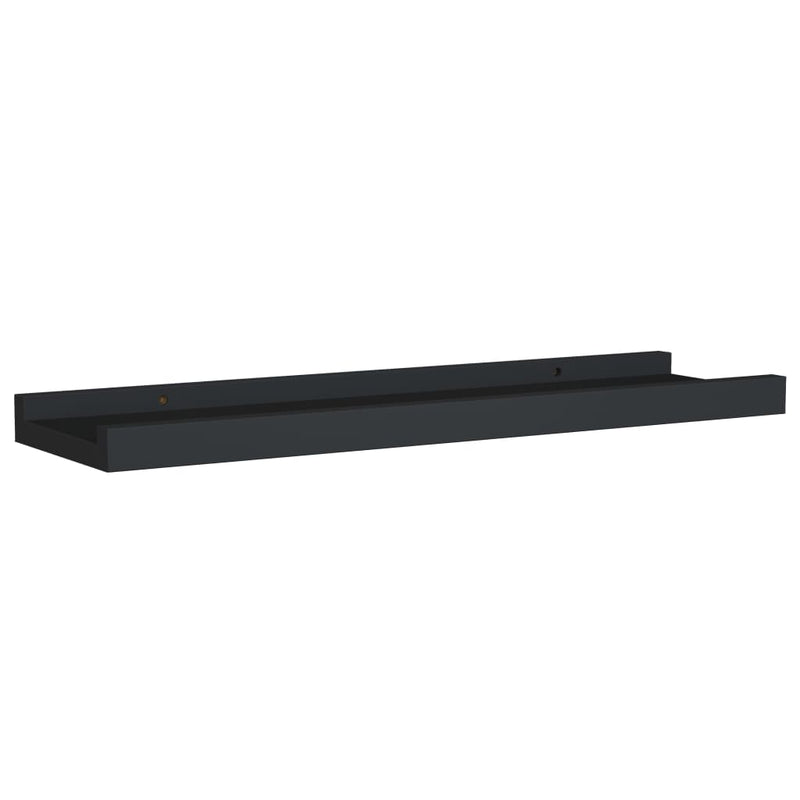vidaXL 2 db fekete MDF szegélypolc képkeretekhez 40 x 9 x 3 cm