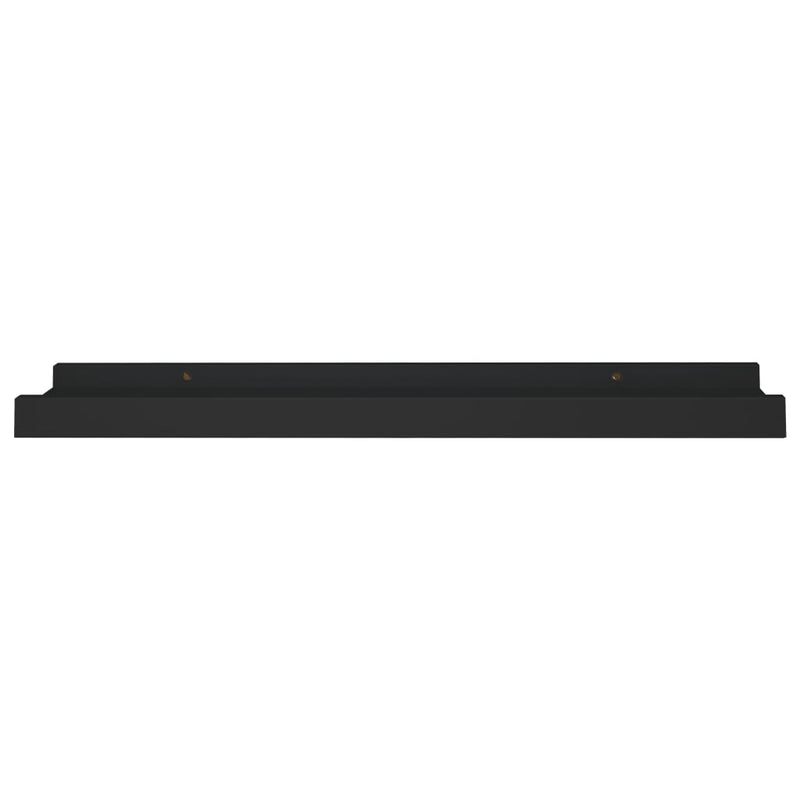 vidaXL 2 db fekete MDF szegélypolc képkeretekhez 40 x 9 x 3 cm