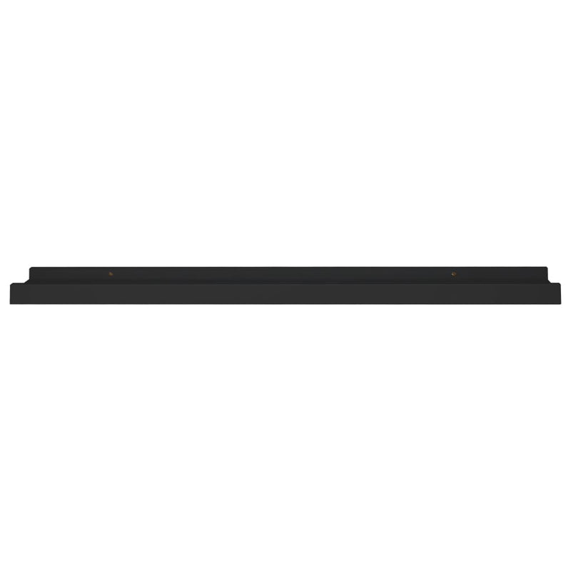 vidaXL 2 db fekete MDF szegélypolc képkeretekhez 60 x 9 x 3 cm
