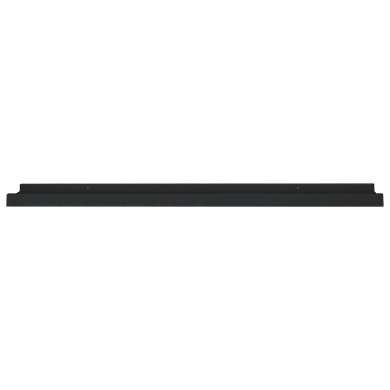 vidaXL 2 db fekete MDF szegélypolc képkeretekhez 80 x 9 x 3 cm