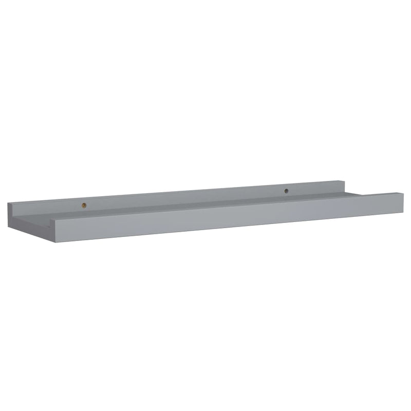 vidaXL 2 db szürke MDF szegélypolc képkeretekhez 40 x 9 x 3 cm
