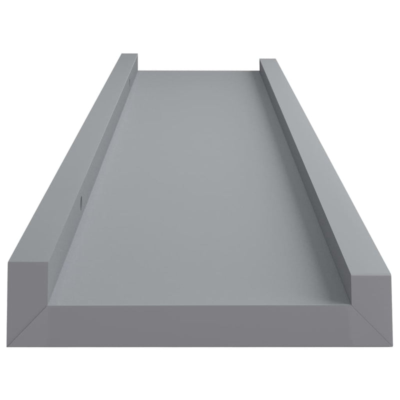 vidaXL 2 db szürke MDF szegélypolc képkeretekhez 40 x 9 x 3 cm