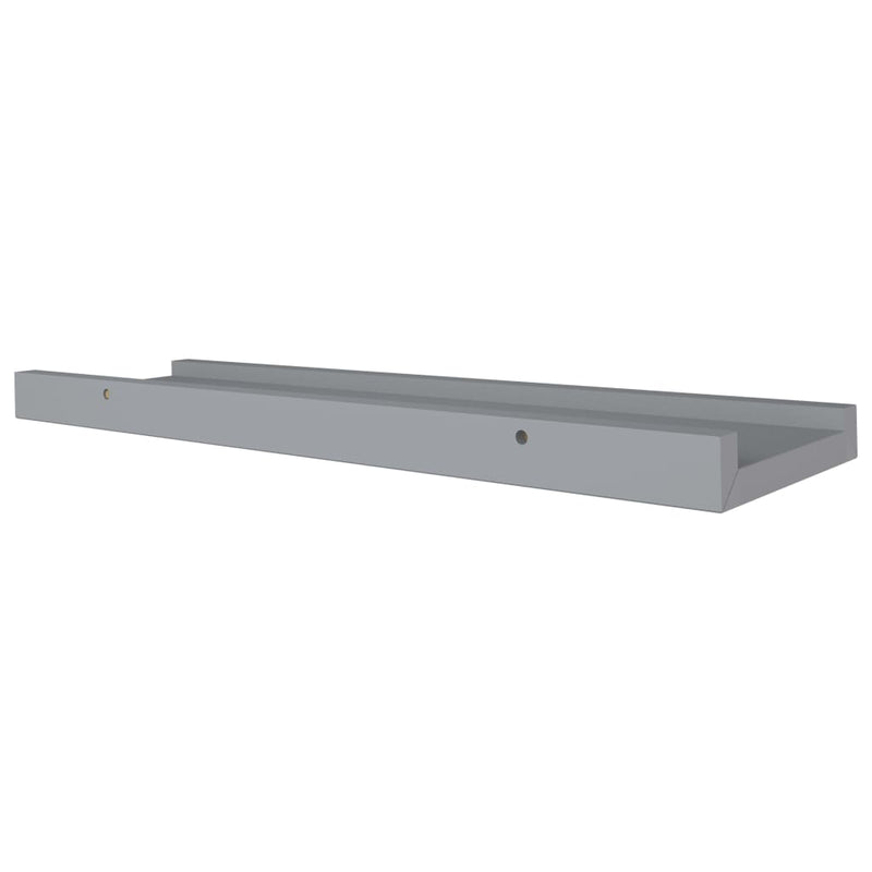 vidaXL 2 db szürke MDF szegélypolc képkeretekhez 40 x 9 x 3 cm