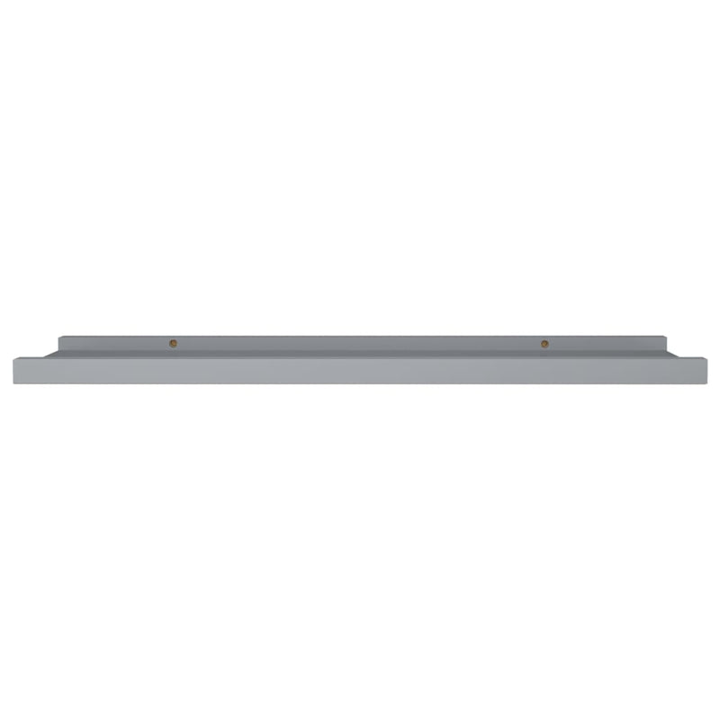 vidaXL 2 db szürke MDF szegélypolc képkeretekhez 80 x 9 x 3 cm