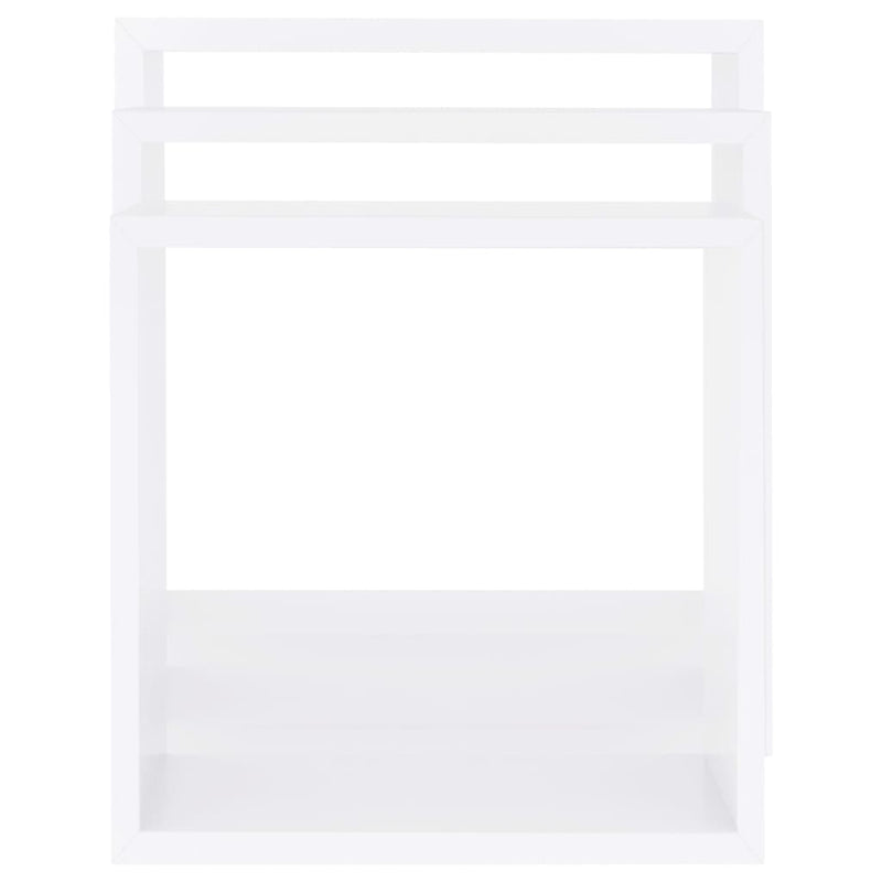 vidaXL 3 db fehér MDF fali kockapolc