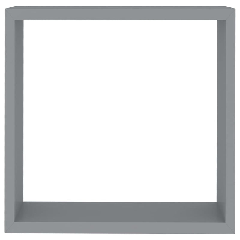 vidaXL 3 db szürke MDF fali kockapolc