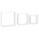vidaXL 3 db fehér MDF fali kockapolc