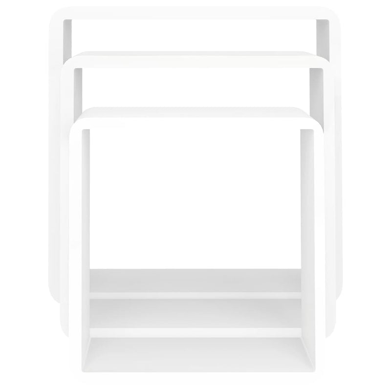 vidaXL 3 db fehér MDF fali kockapolc