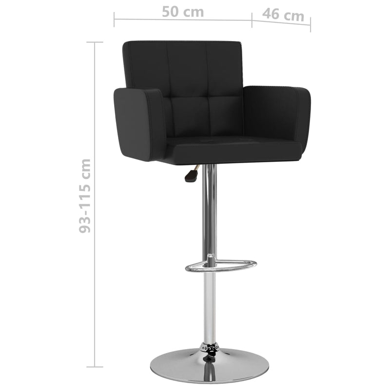 vidaXL 2 db fekete műbőr bárszék