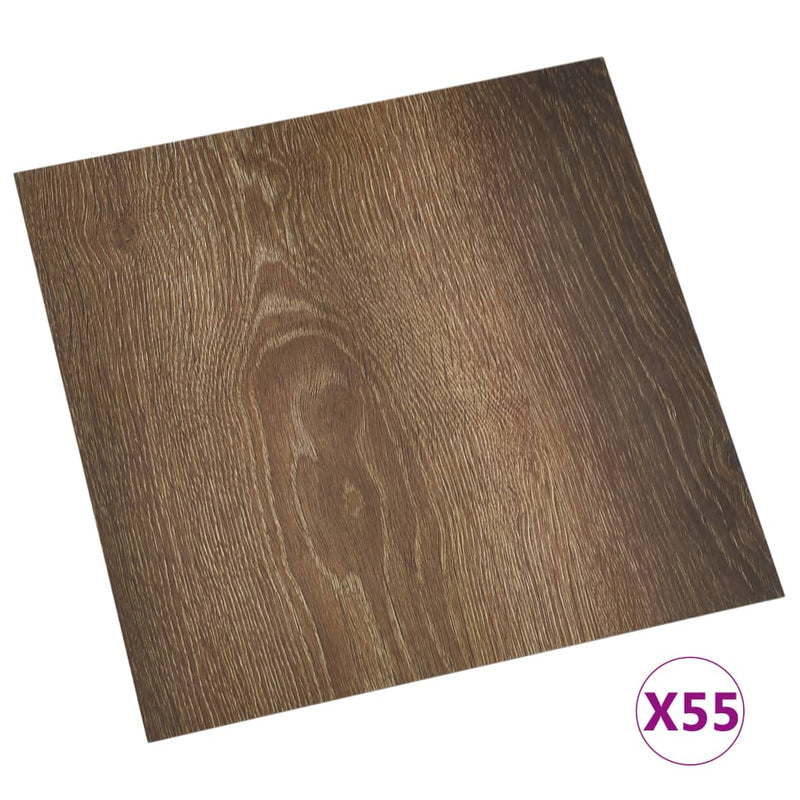 vidaXL 55 db barna öntapadó PVC padlólap 5,11 m²