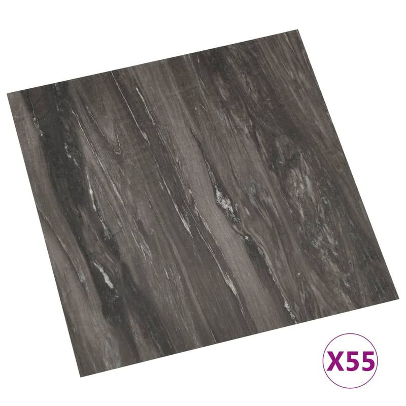 vidaXL 55 db sötétszürke öntapadó PVC padlólap 5,11 m²