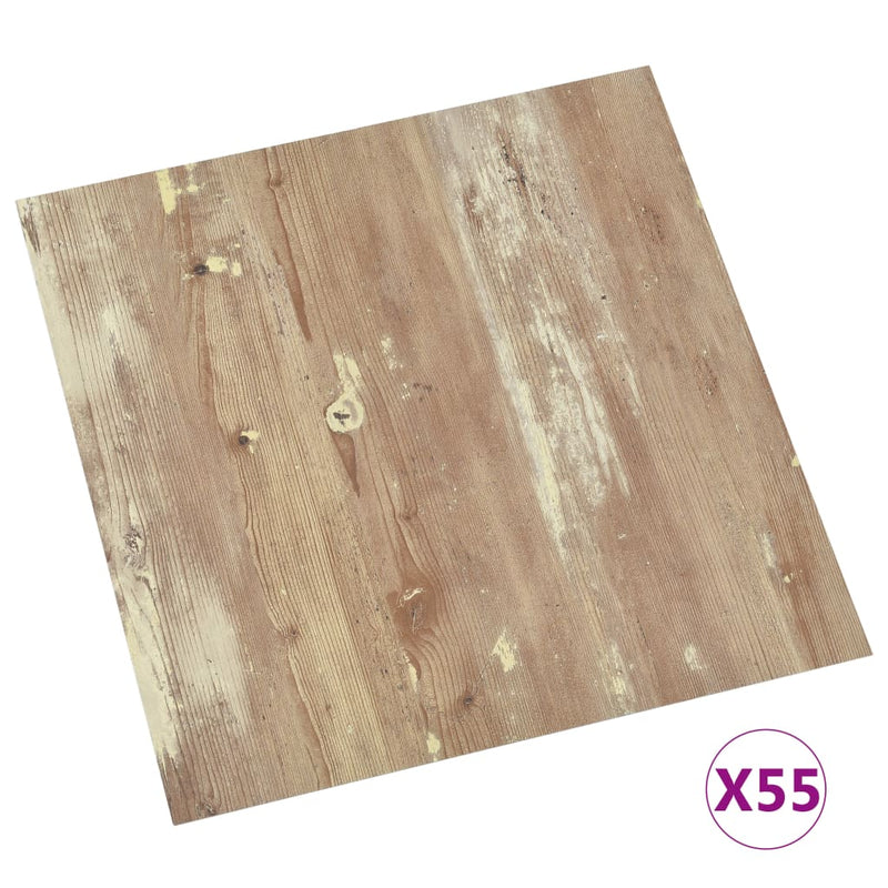 vidaXL 55 db barna öntapadó PVC padlólap 5,11 m²