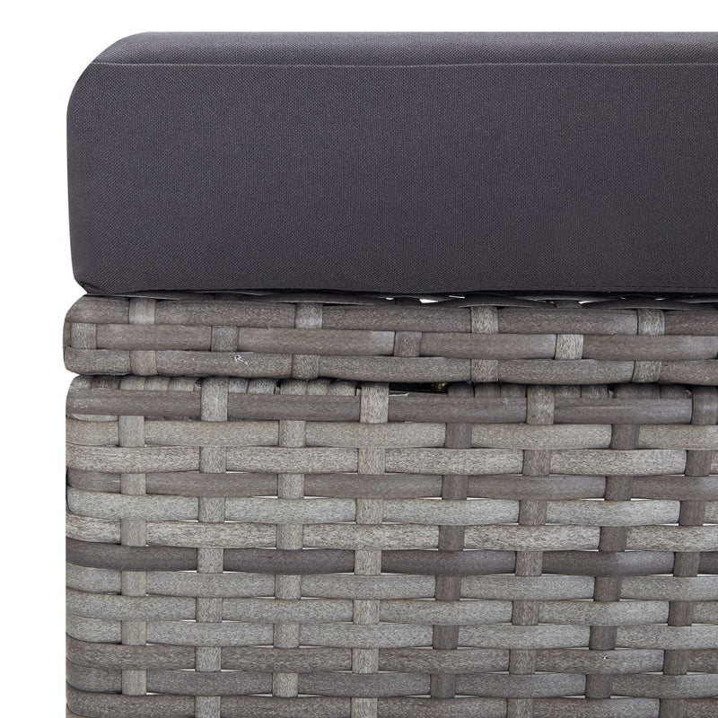 vidaXL szürke dönthető háttámlás polyrattan kerti szék párnákkal