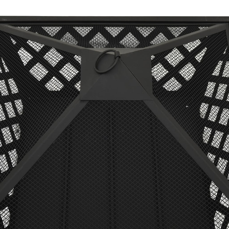 vidaXL XXL acél tűztál piszkavassal 64 cm