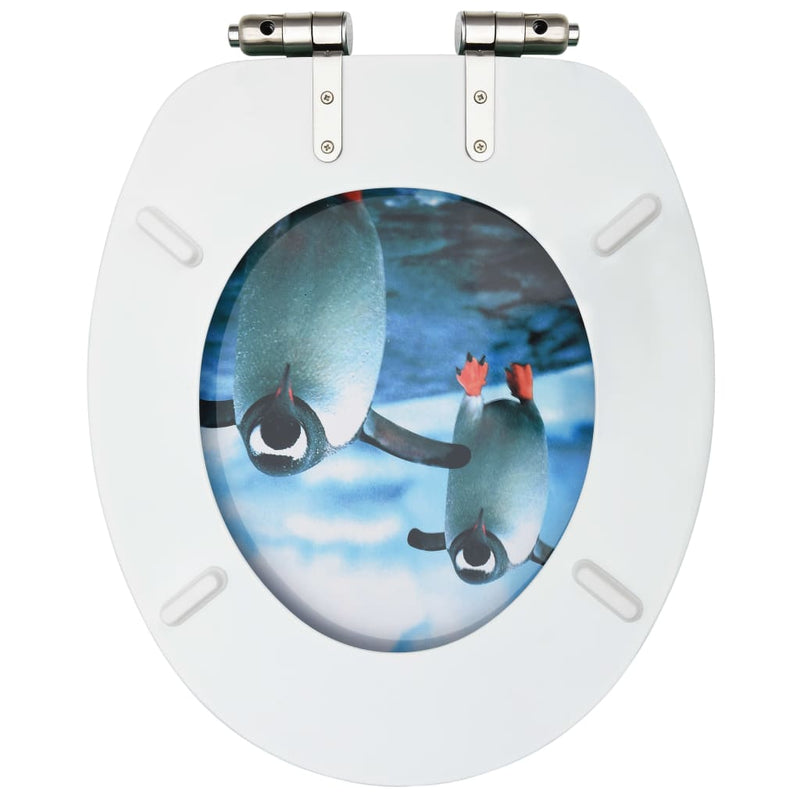 vidaXL 2 db pingvinmintás MDF WC-ülőke finoman záródó fedéllel